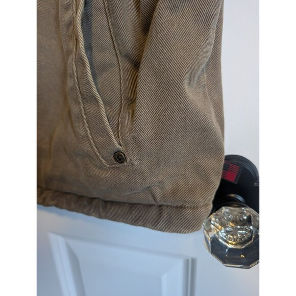 Woolrich Canvas Vest Men's XL Tan Dark Wheat Sherpa Hunting Gorpcore Streetwear - Picture 5 of 9